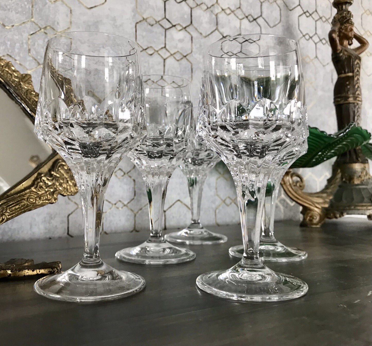 Vintage Edel 5x Südweingläser Gläser Kristallglas Peill & Putzler Bleikristall