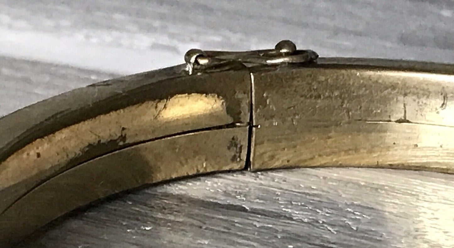 Antik Vintage SP Armband Armreif Klapp- Armspange Amerik. Doublè vergoldet gold
