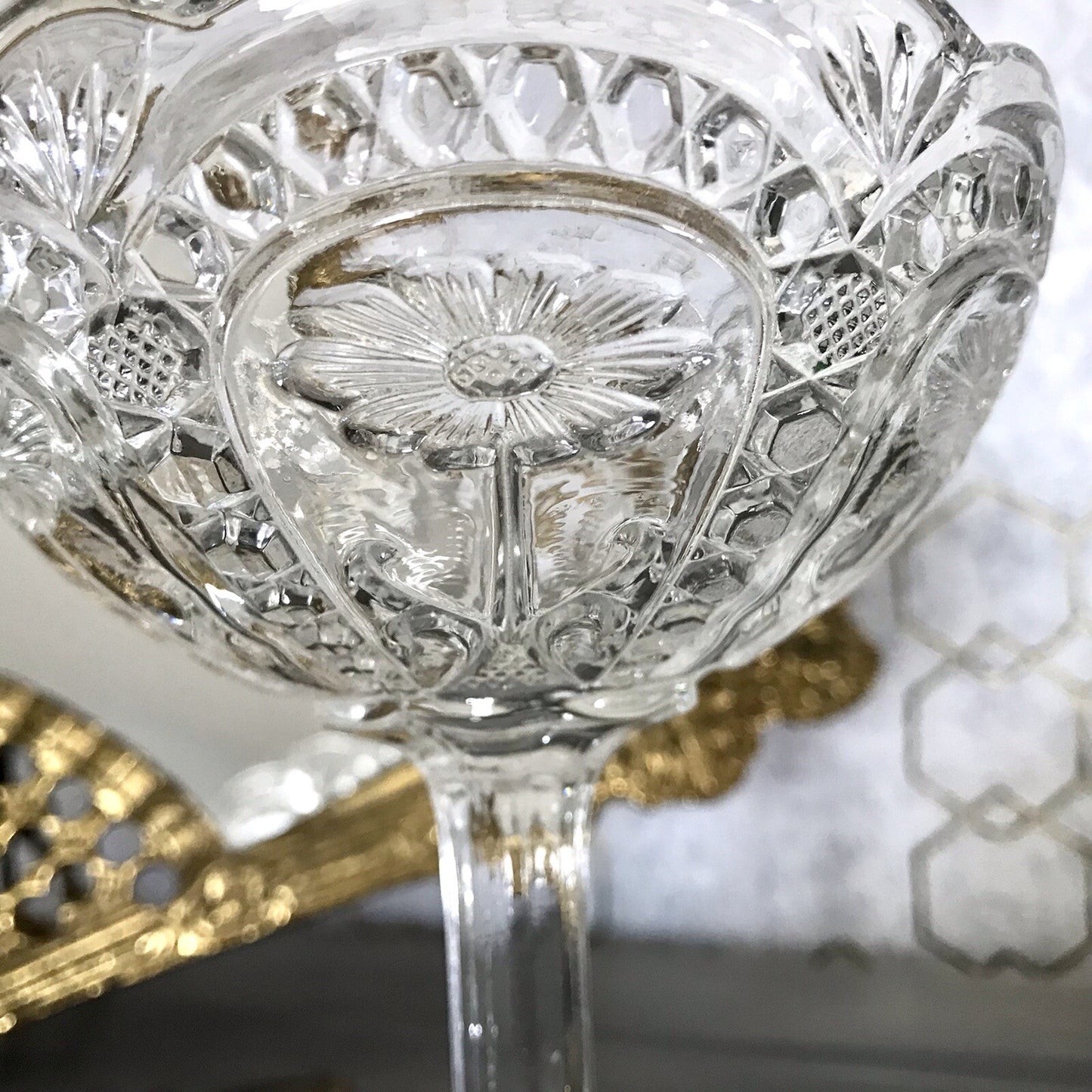 Art Déco 1931 Pressglas Antik Glas Marquerite Brockwitz Fußschale