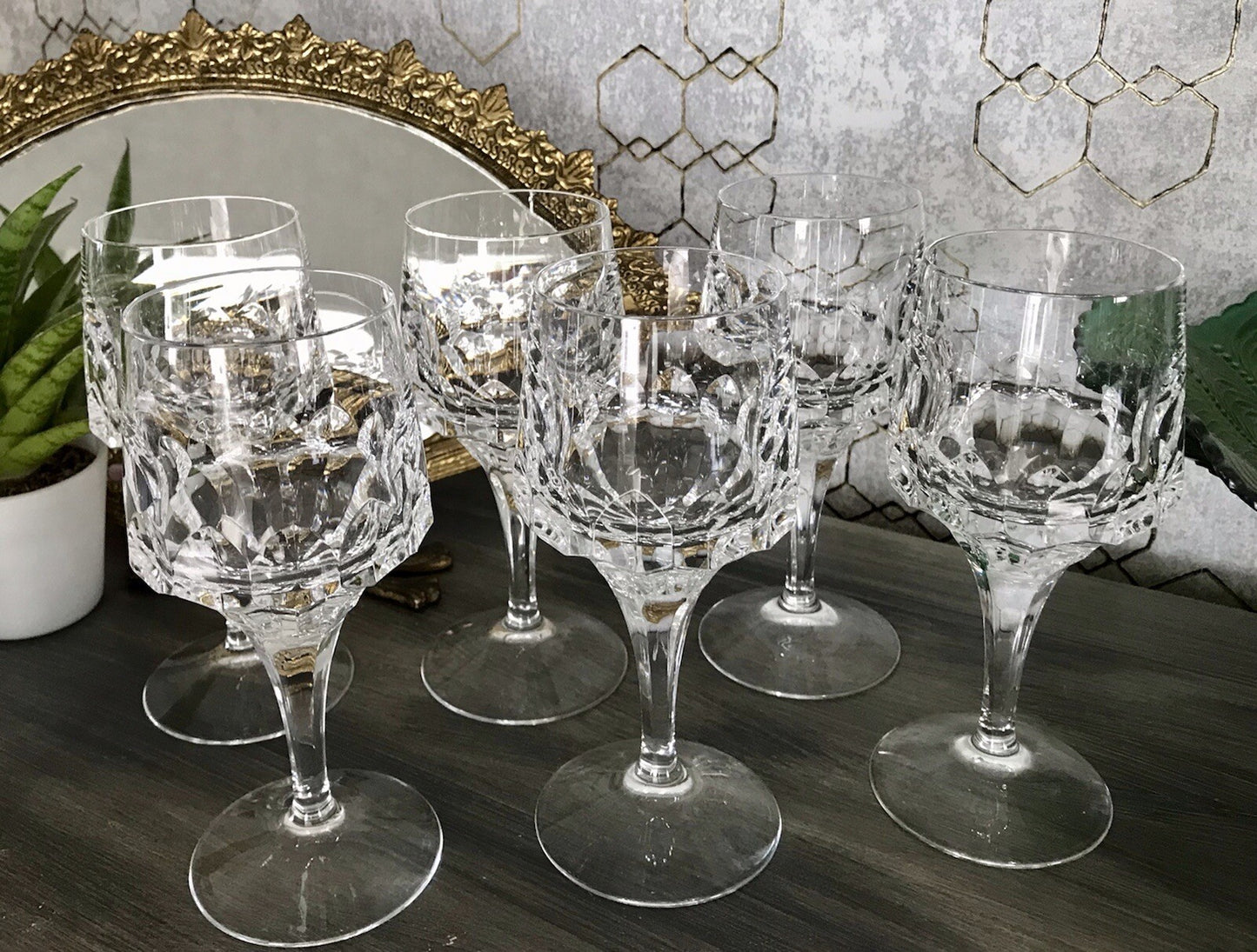 Vintage Edel 6x Weingläser Gläser Kristallglas Peill & Putzler Bleikristall