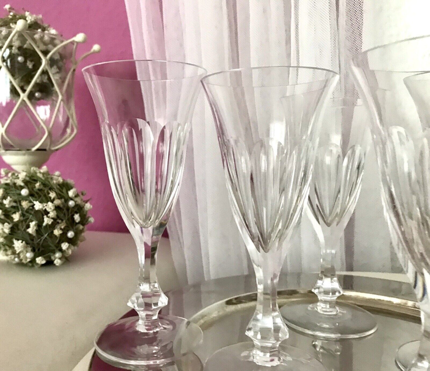 Vintage EDEL 6 Sektflöten Champagnerflöten Gläser Kristallglas Bleikristall WOW
