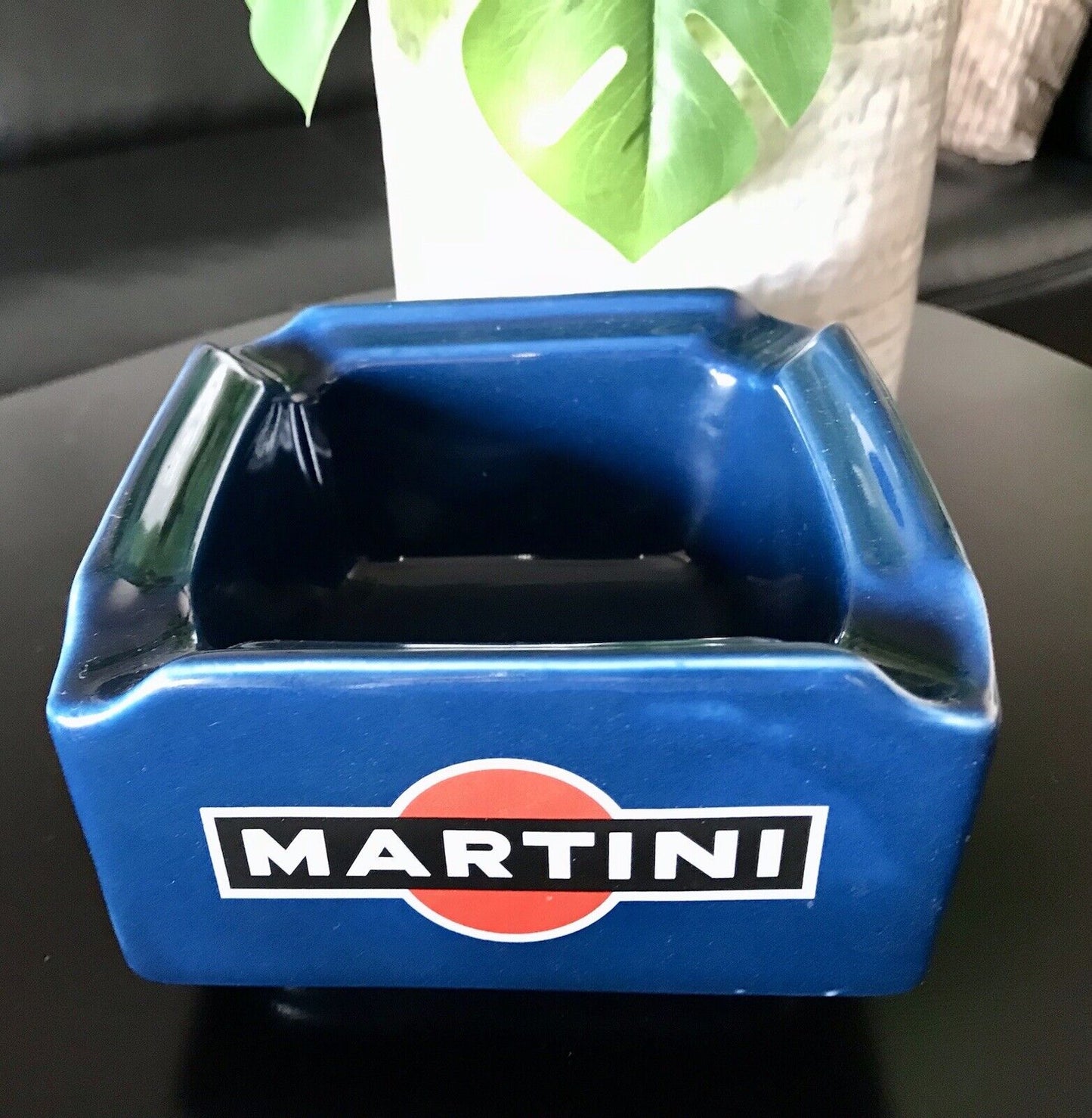 Vintage groß Martini Aschenbecher Ascher Keramik blau 60er 70er