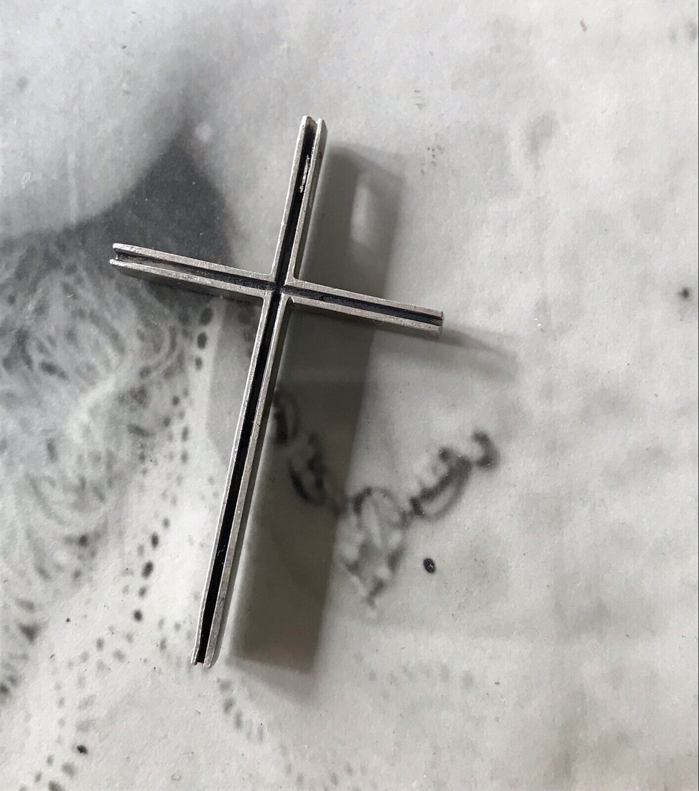 alt schöne Form Silber Kreuz Anhänger Kettenanhänger