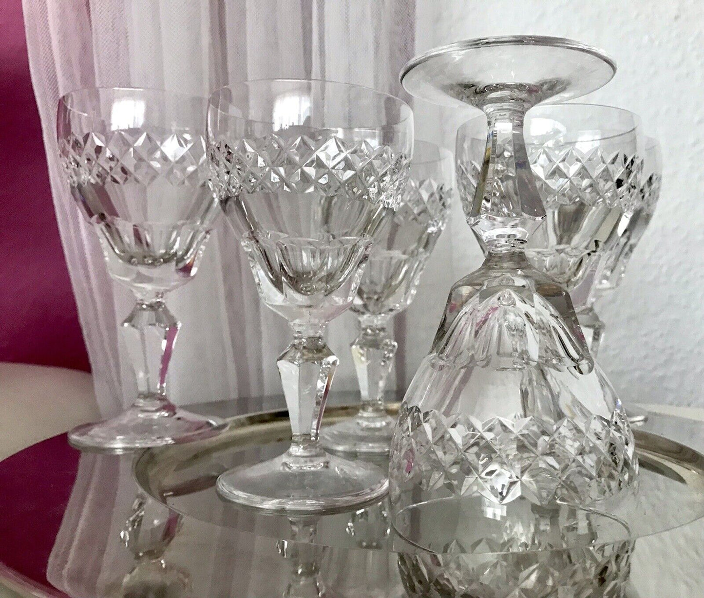 Vintage SEHR EDEL 6x Weingläser Gläser Kristallglas So schön!