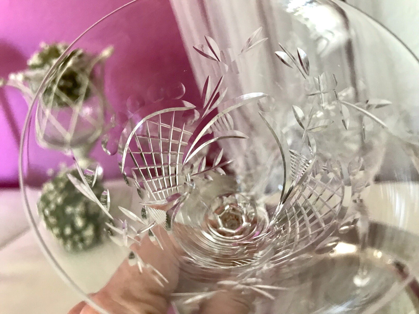 Antik Edel Art Déco 6x Weingläser Gläser Schliffdekor