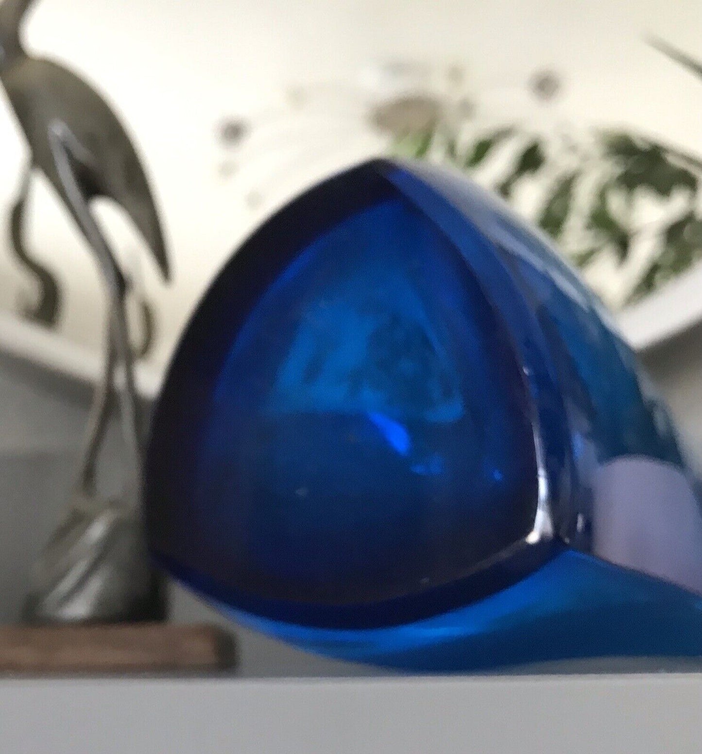 Murano ? Vintage 60er Glasvase Vase Blau Kristallglas Edel Schwangere Elke