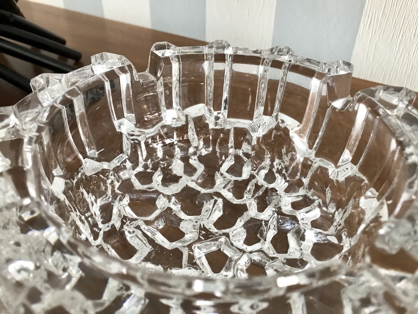 Vintage 70er Aschenbecher Ascher EDEL Kristallglas Bleikristall Schwer Skandi?