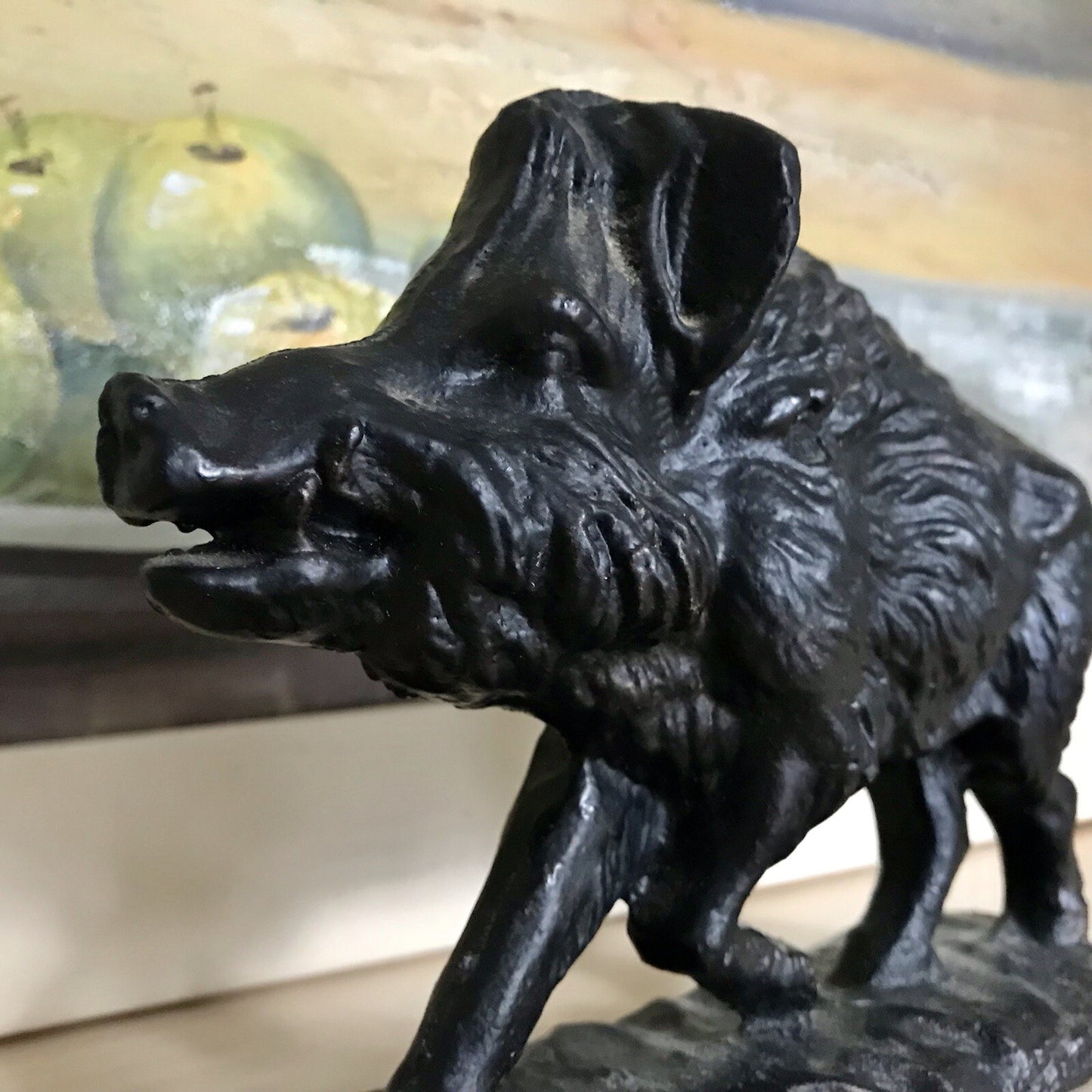Alt antik? Eisenguss Skulptur Figur Schwein Wildschwein Gusseisen