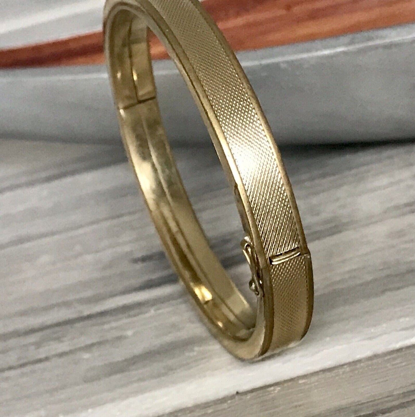 Antik Vintage SP Armband Armreif Klapp- Armspange Amerik. Doublè vergoldet gold