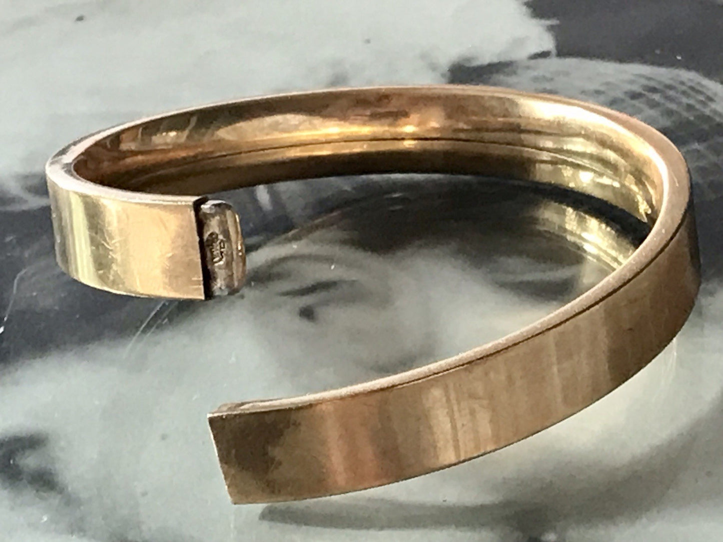 Antik Vintage Armband Armreif Klapp- Armspange Amerik. Doublè vergoldet gold
