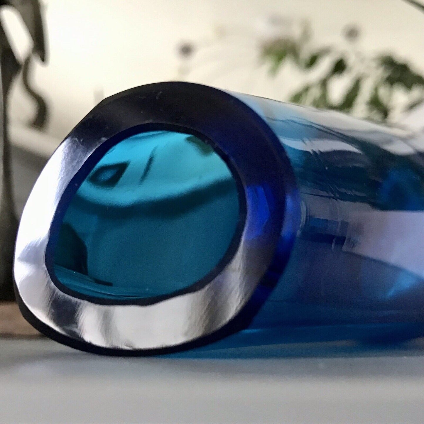 Murano ? Vintage 60er Glasvase Vase Blau Kristallglas Edel Schwangere Elke