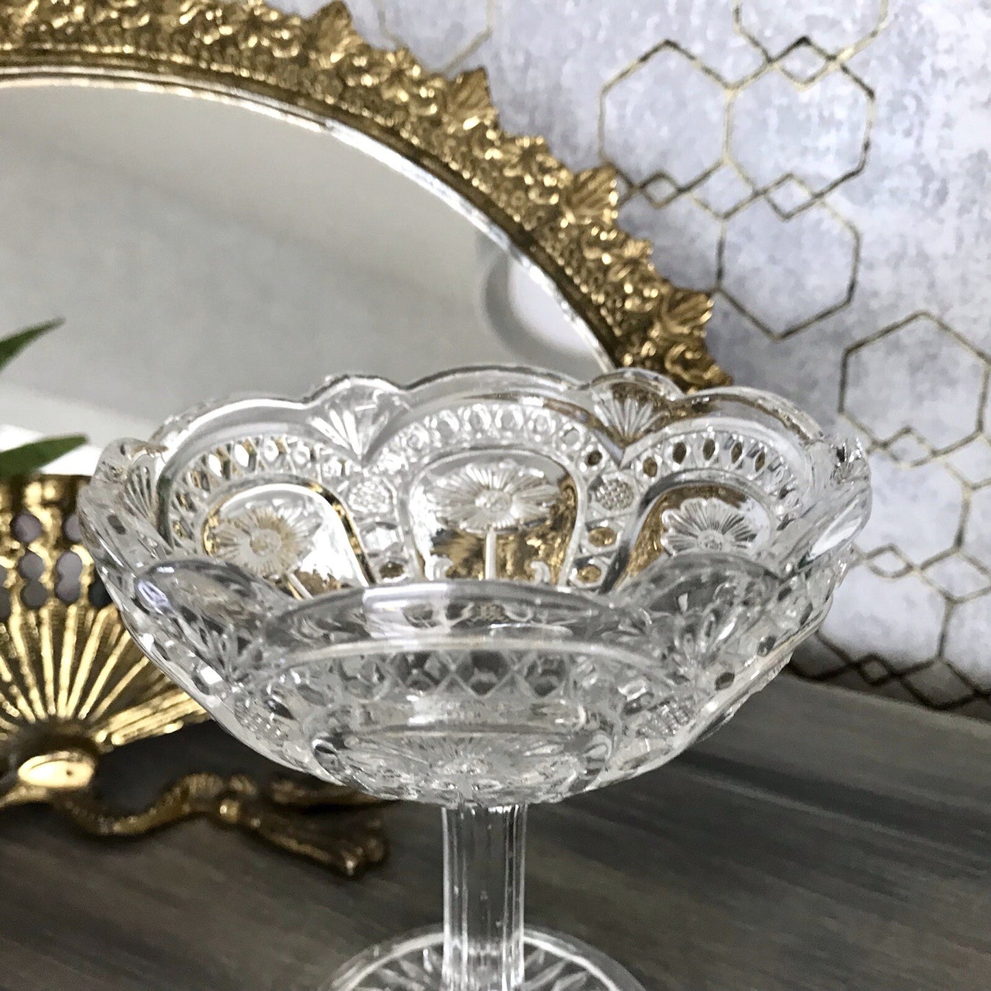 Art Déco 1931 Pressglas Antik Glas Marquerite Brockwitz Fußschale