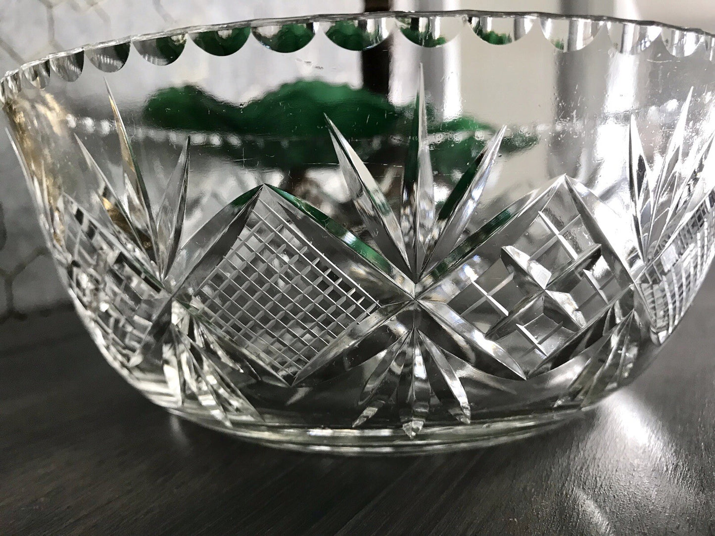 Antik Bleikristall Schale Glasschale Kristallglas Glas edel Salatschale Schlif