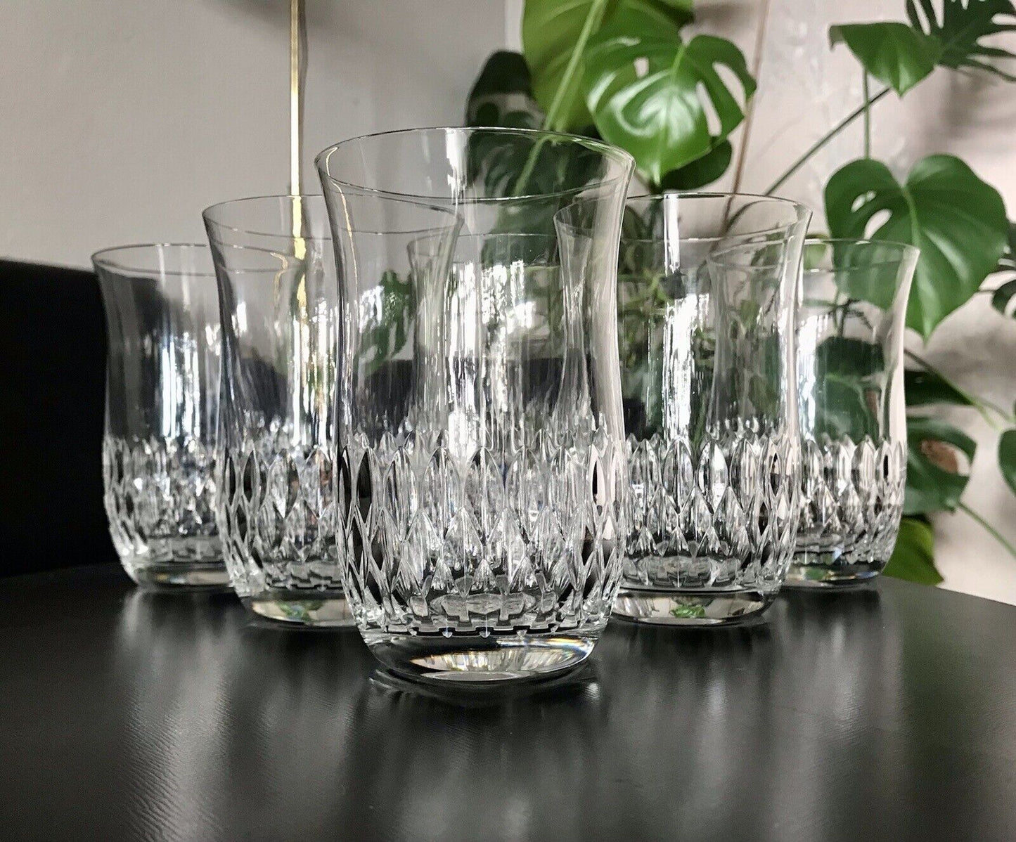 Vintage 6 EDEL Wassergläser Trinkbecher Glas Kristallglas