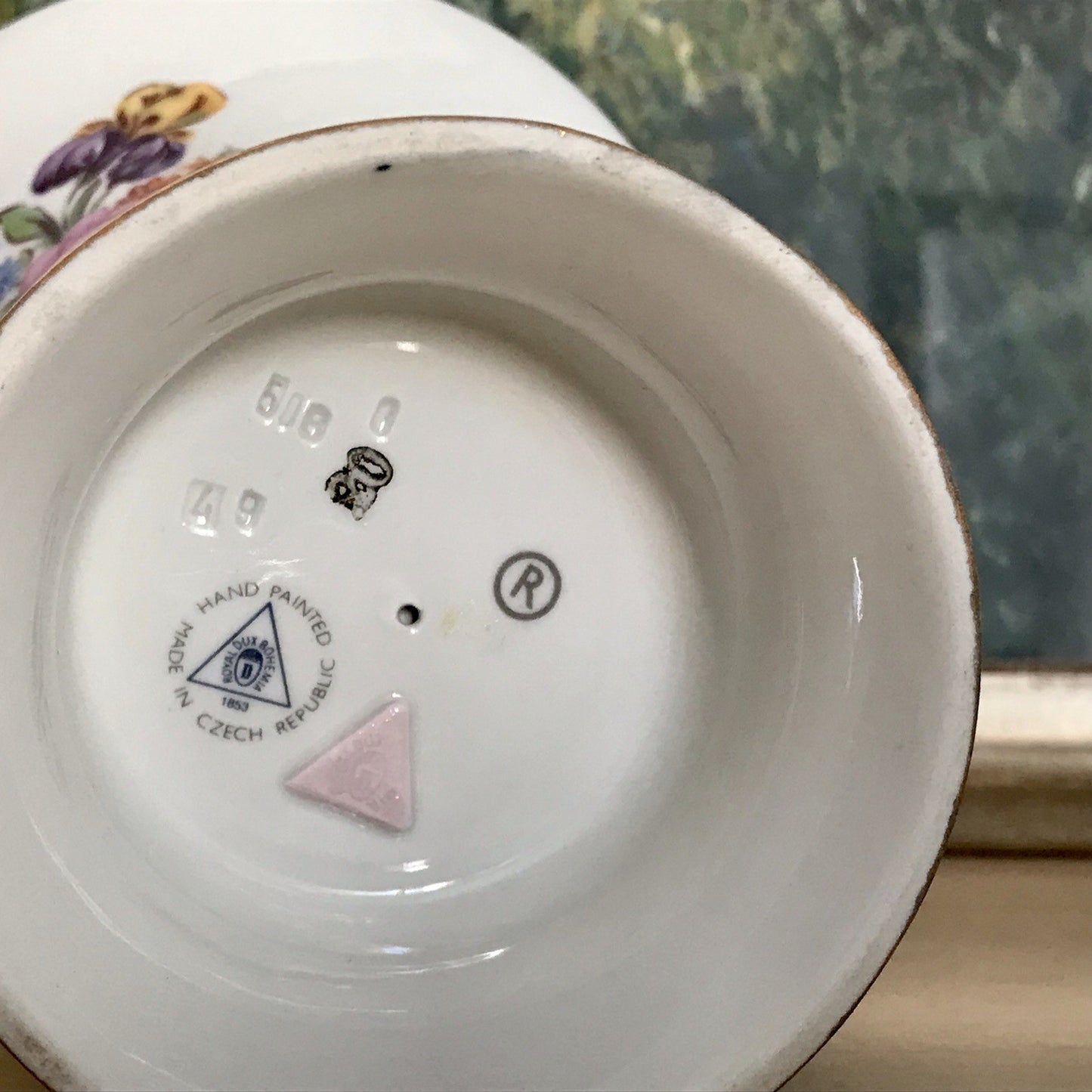 Vintage Alt Porzellan Prunkvase Vase Echt Kobalt blau Royal Dux Porzellan Böhmen