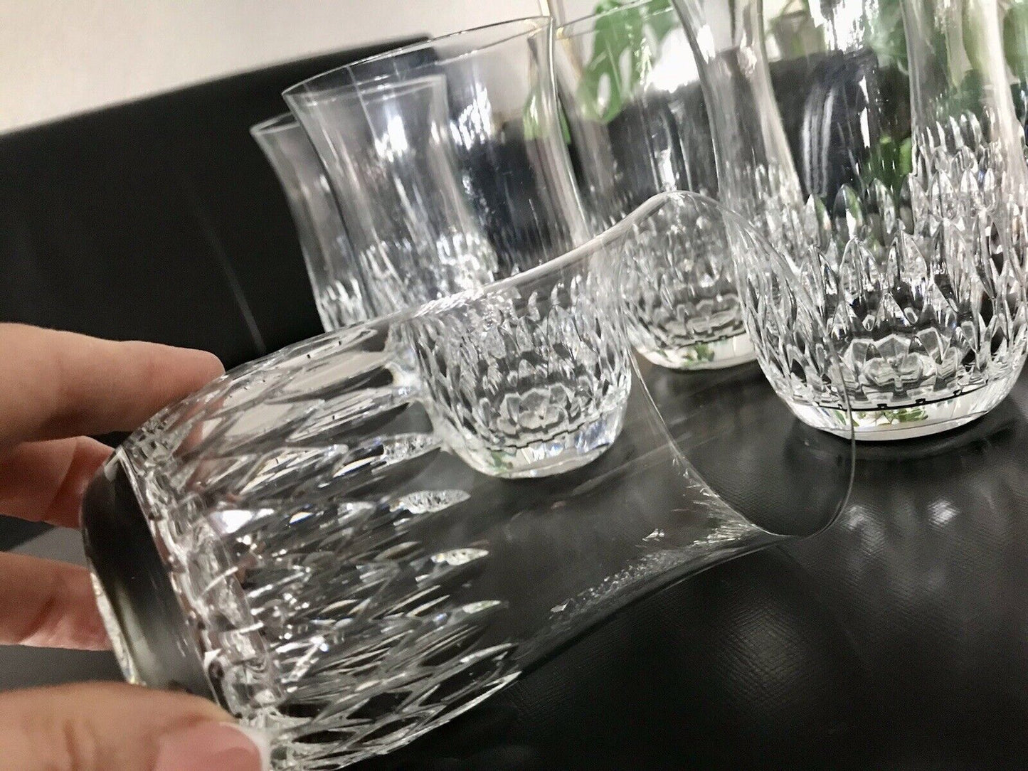 Vintage 6 EDEL Wassergläser Trinkbecher Glas Kristallglas