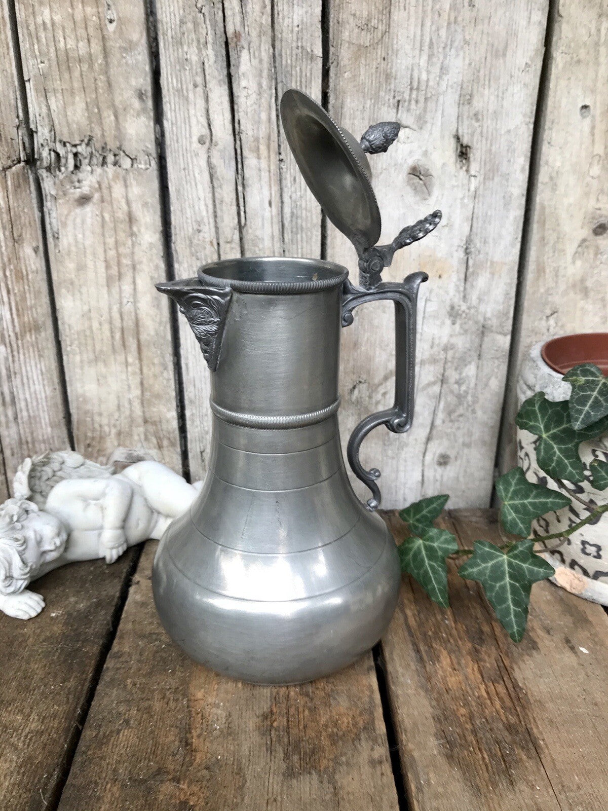 Antik Alt Zinn Kanne Schankkanne