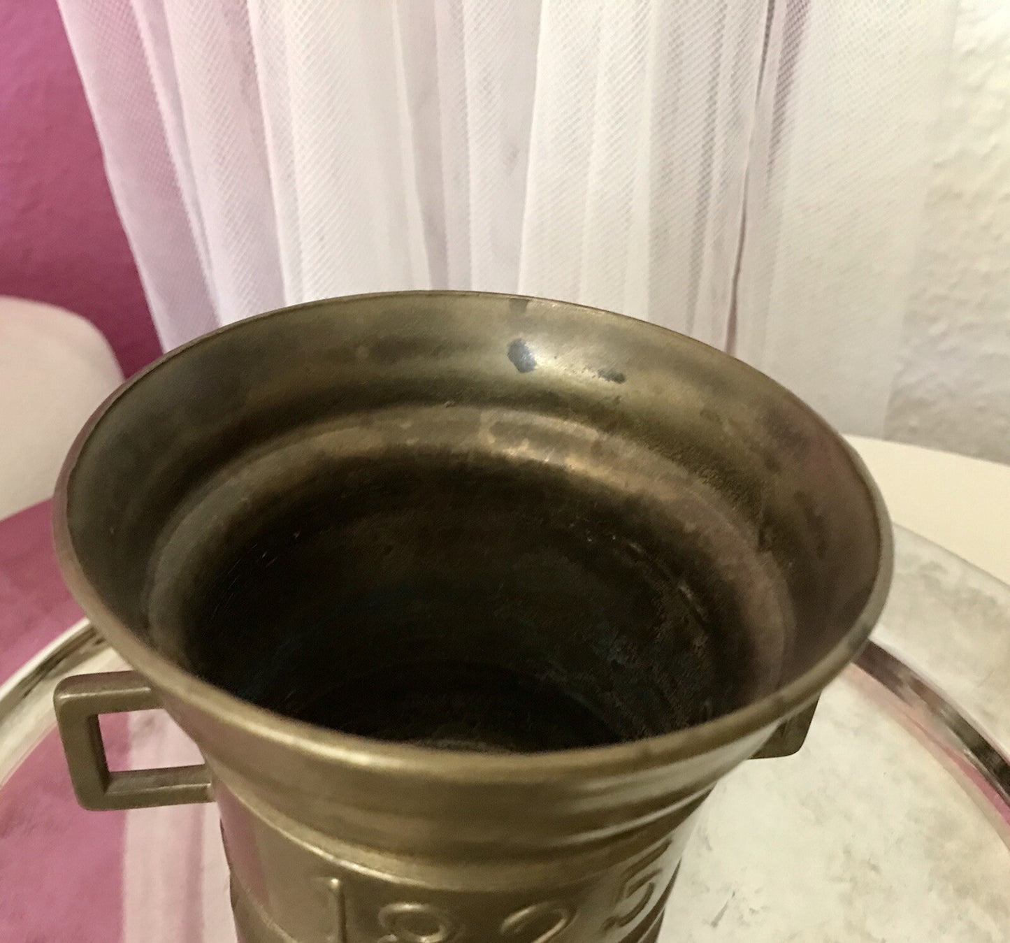 Alt Vintage Messing Mörser mit Pistill Stößel 1825 Replik