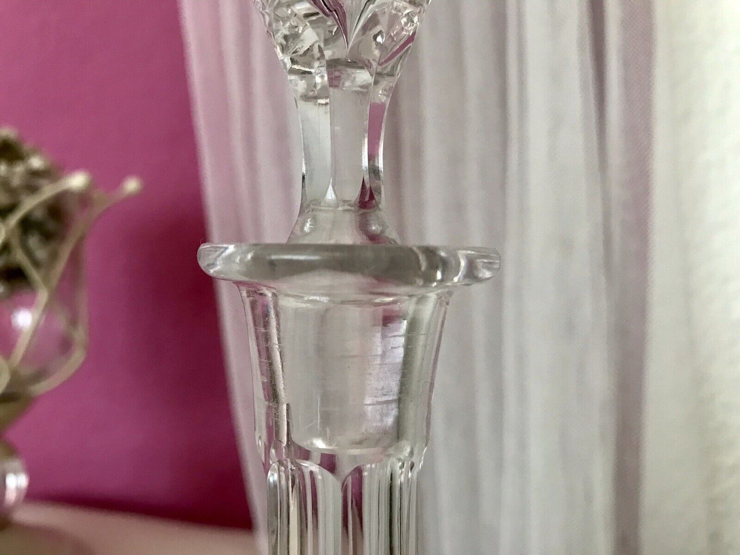 Antik Alt Karaffe Rumflasche Kristallglas Bleikristall geschliffen So SCHÖN