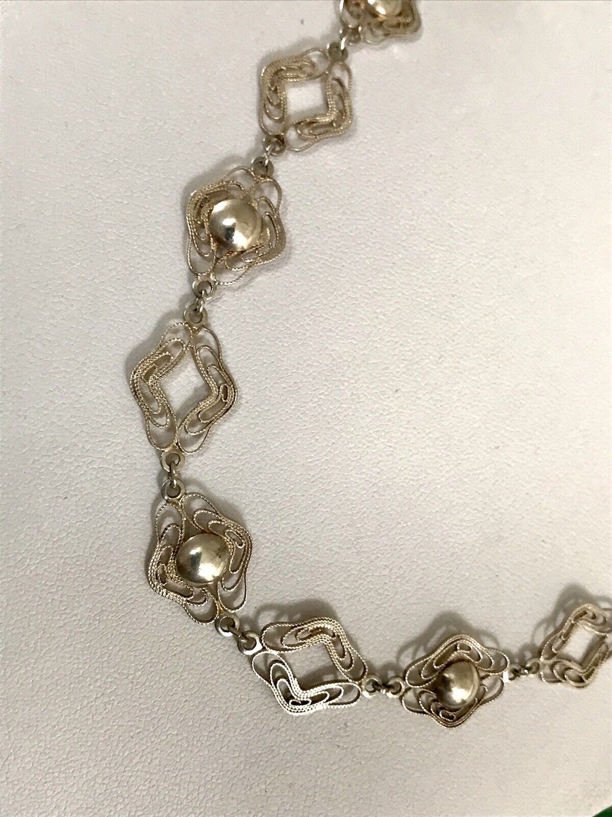 Alt Vintage Edel 835 Silber Collier Halskette