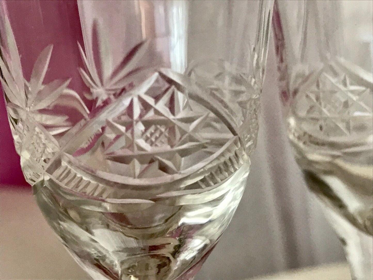 Antik 2 hochstielige Jugendstil Art Déco Likörgläser Kristallglas Schliff EDEL