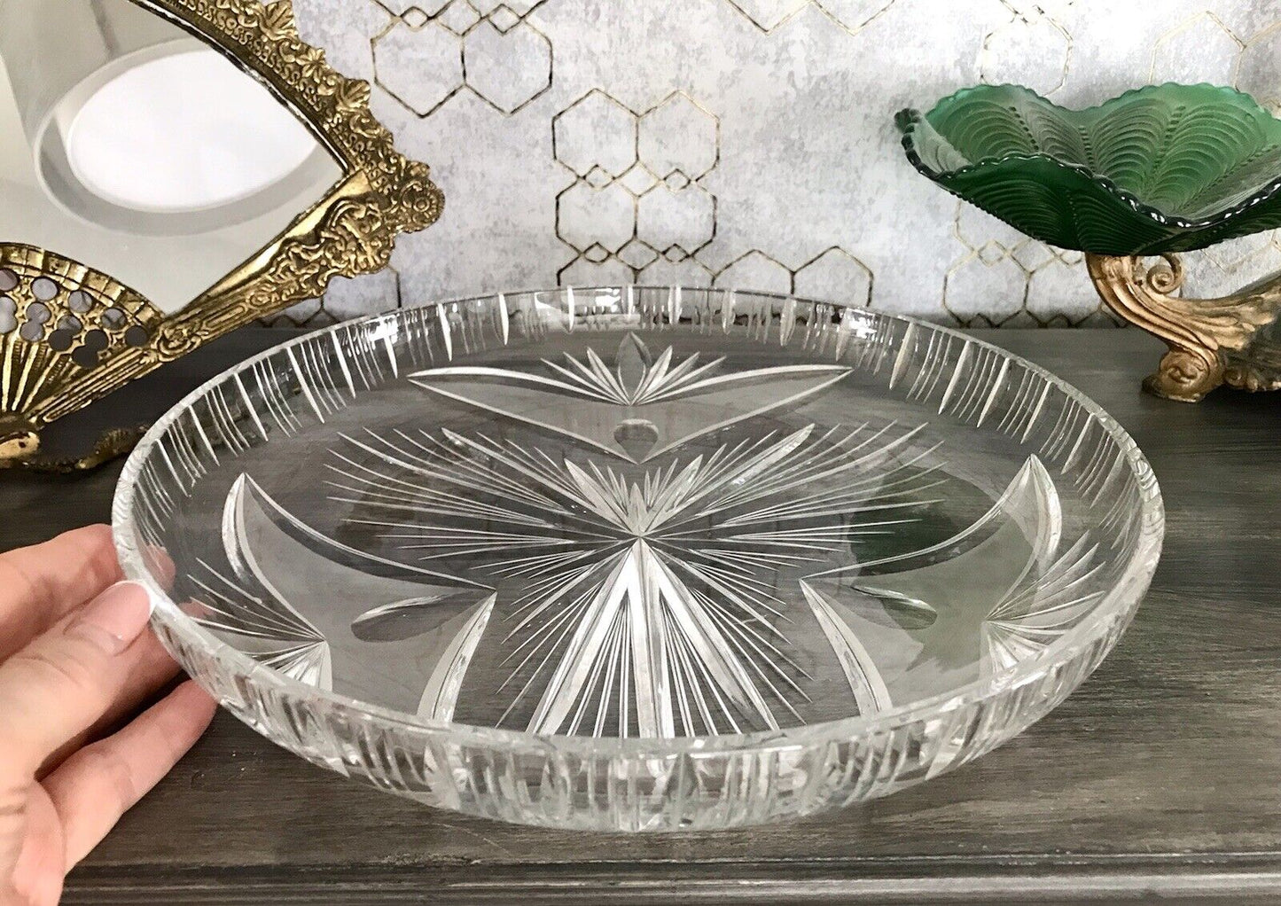 Vintage Bleikristall Schale Glasschale Kristallglas Glas Schliff EDEL wundervoll