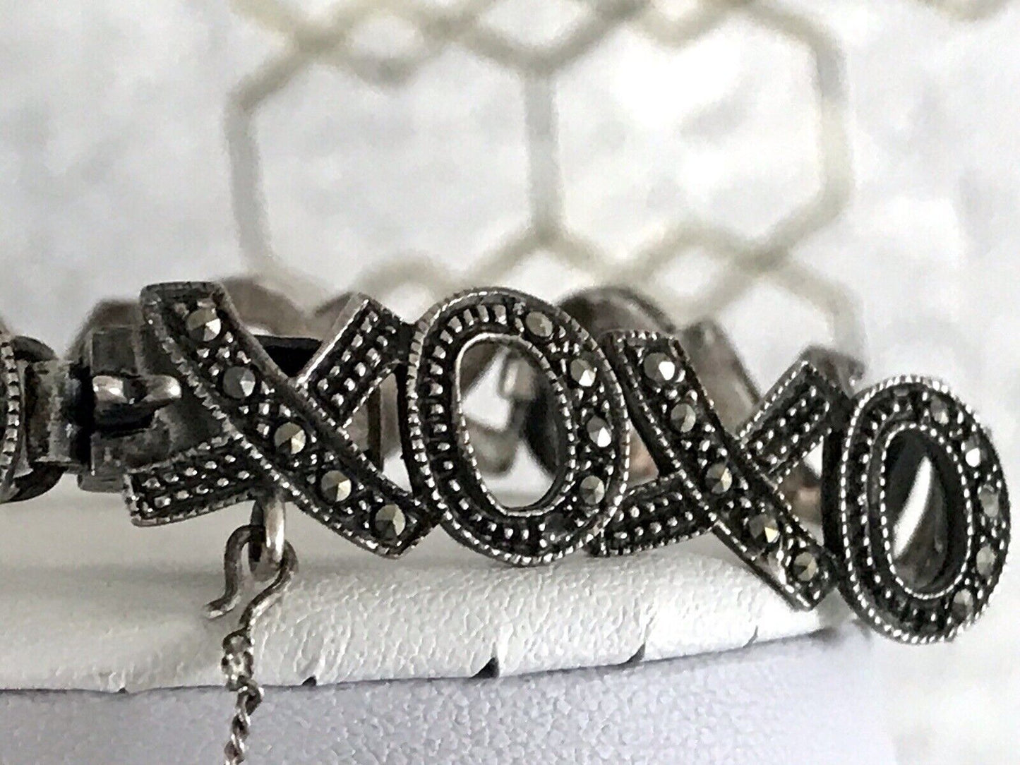 Vintage faszinierendes Armband XO Markasite Silber WOW