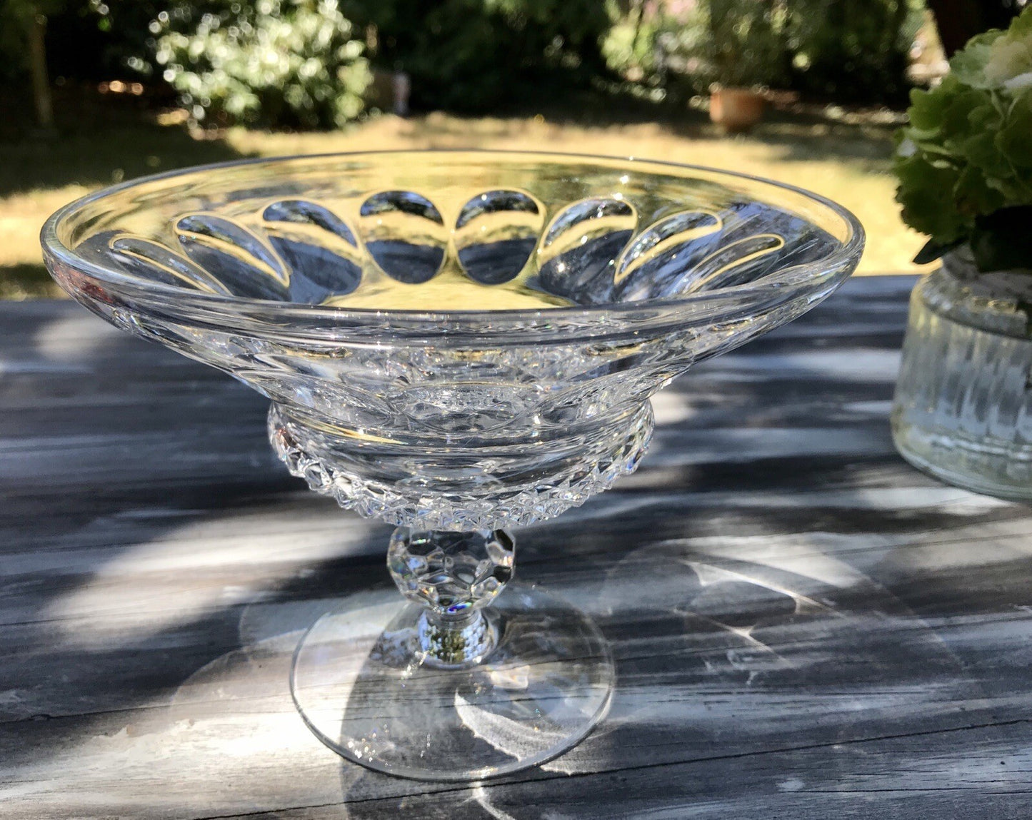 Alt Vintage Bleikristall Schale auf Fuß Glasschale Kristallglas Glas Edel