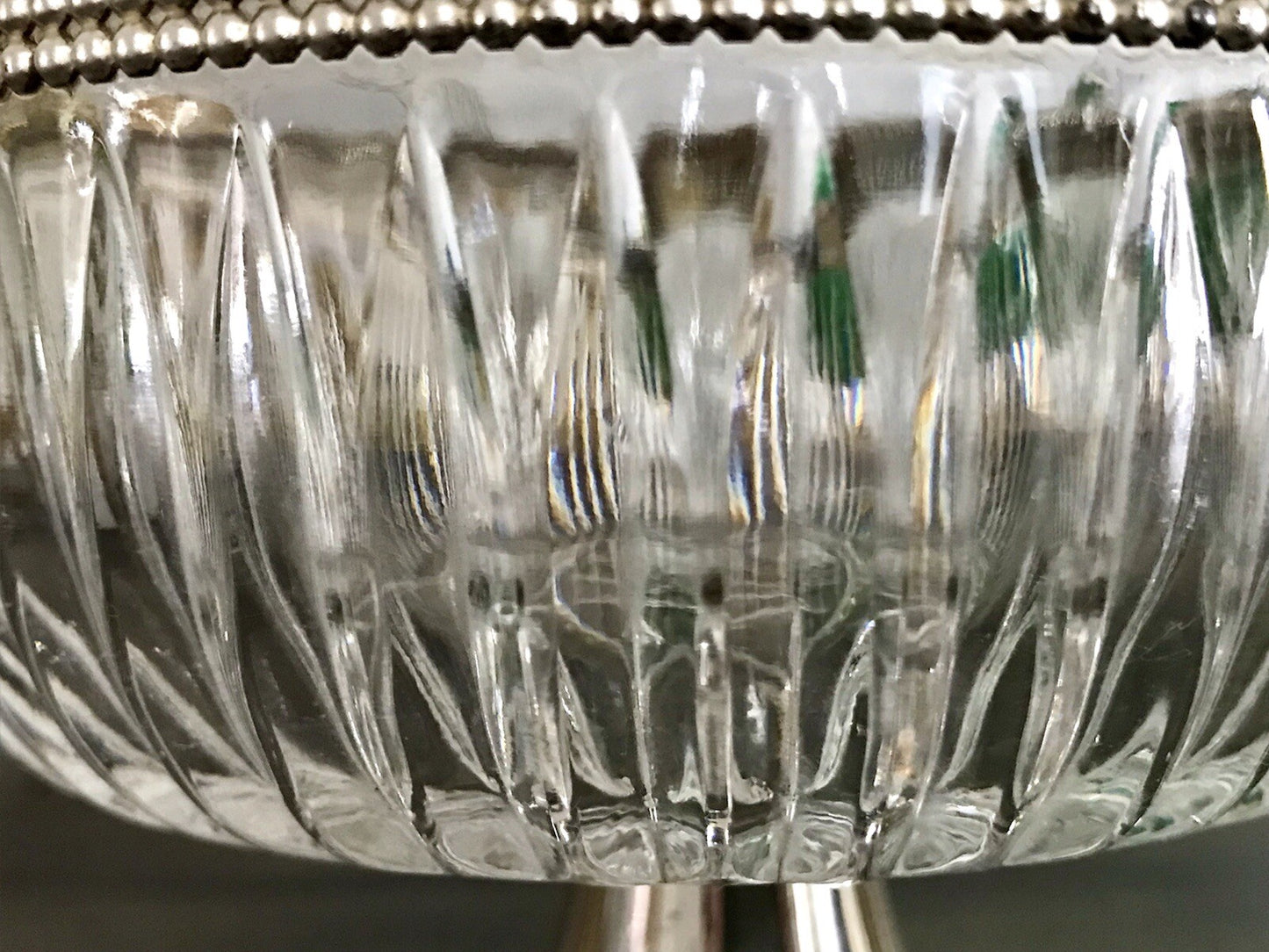 Vintage Glasschale Fußschale Schale Glas versilberte Montur Kristallglas?
