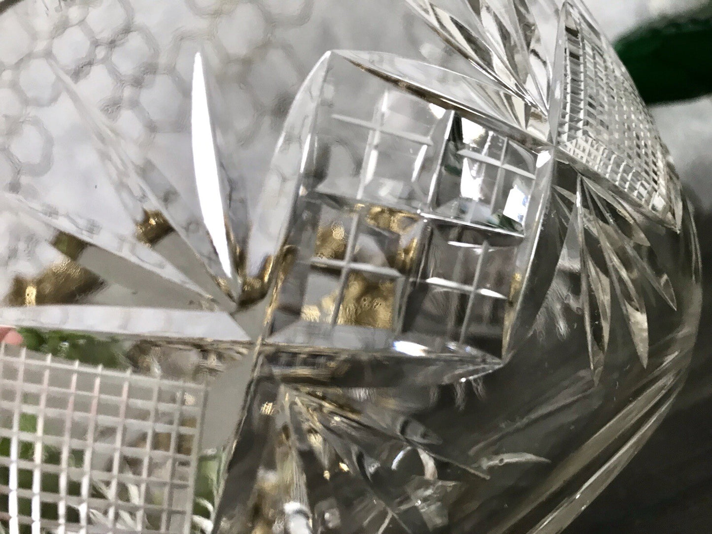 Antik Bleikristall Schale Glasschale Kristallglas Glas edel Salatschale Schlif