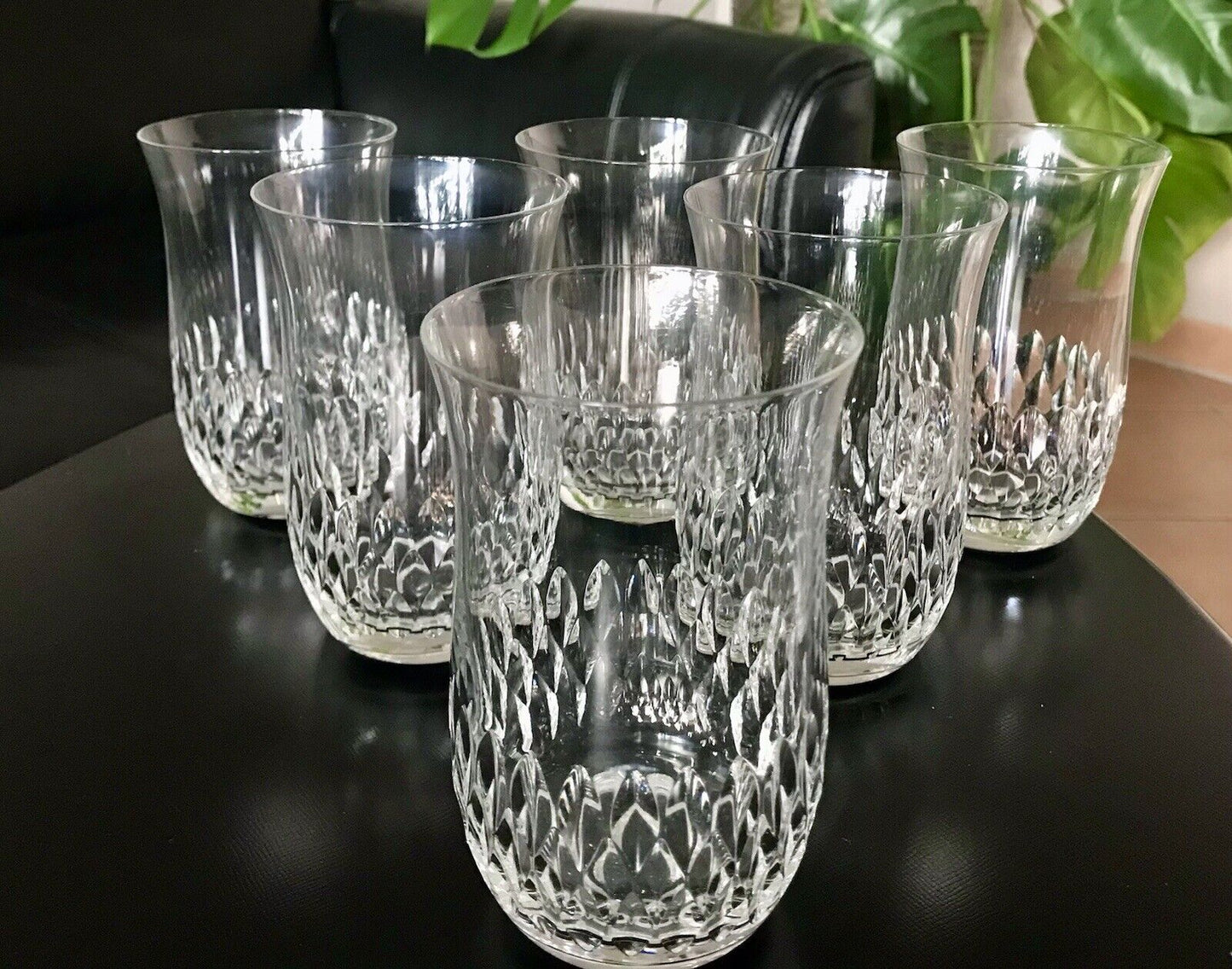 Vintage 6 EDEL Wassergläser Trinkbecher Glas Kristallglas