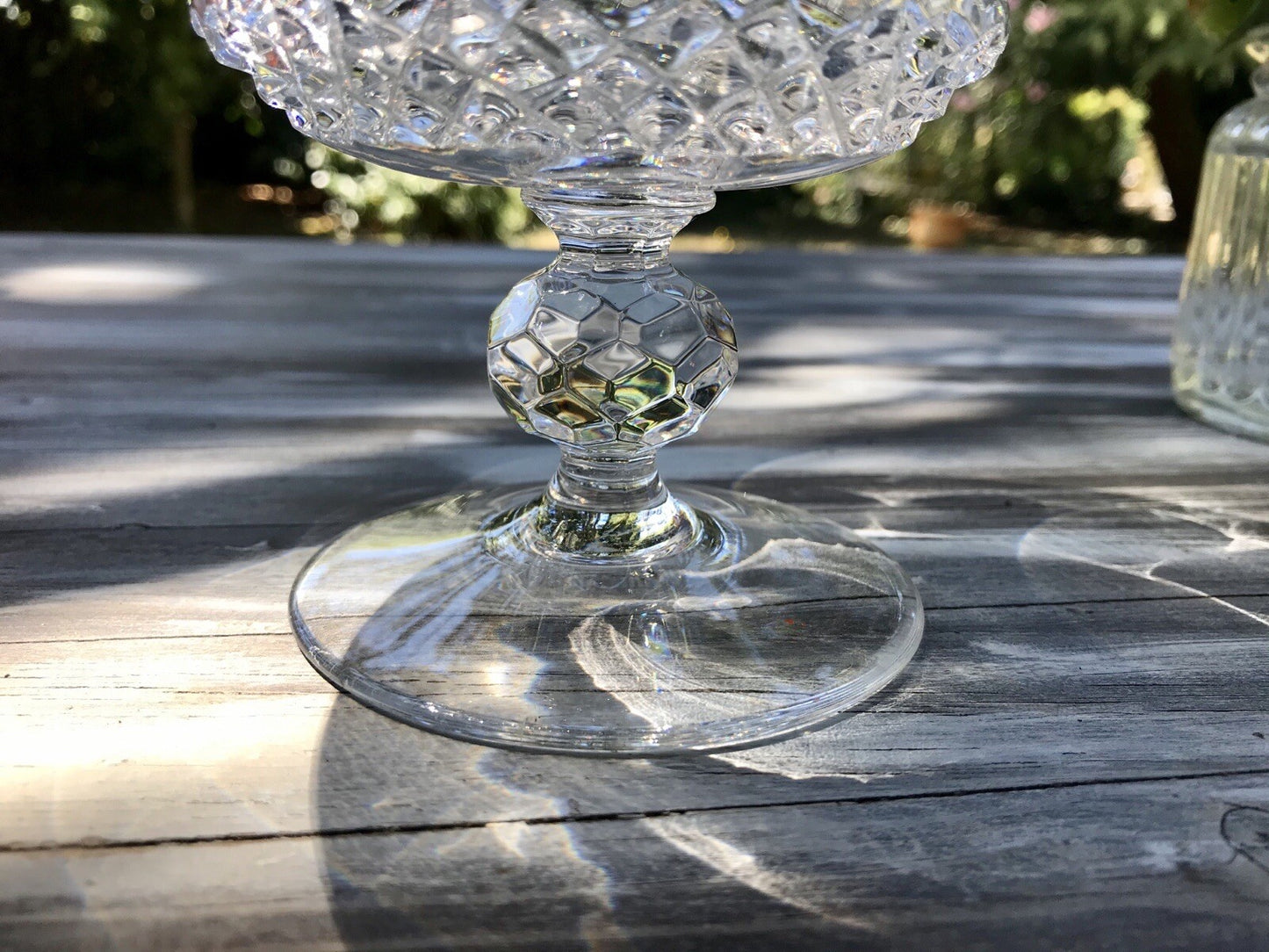 Alt Vintage Bleikristall Schale auf Fuß Glasschale Kristallglas Glas Edel