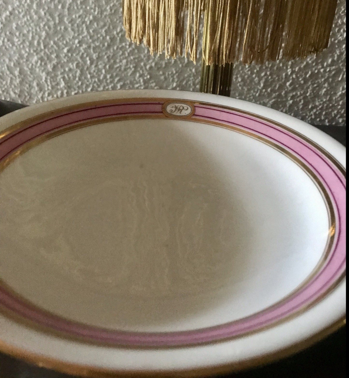 Antik Biedermeier Porzellan Fußschale Schale auf Fuß ~1845 Ligatur Monogramm JR