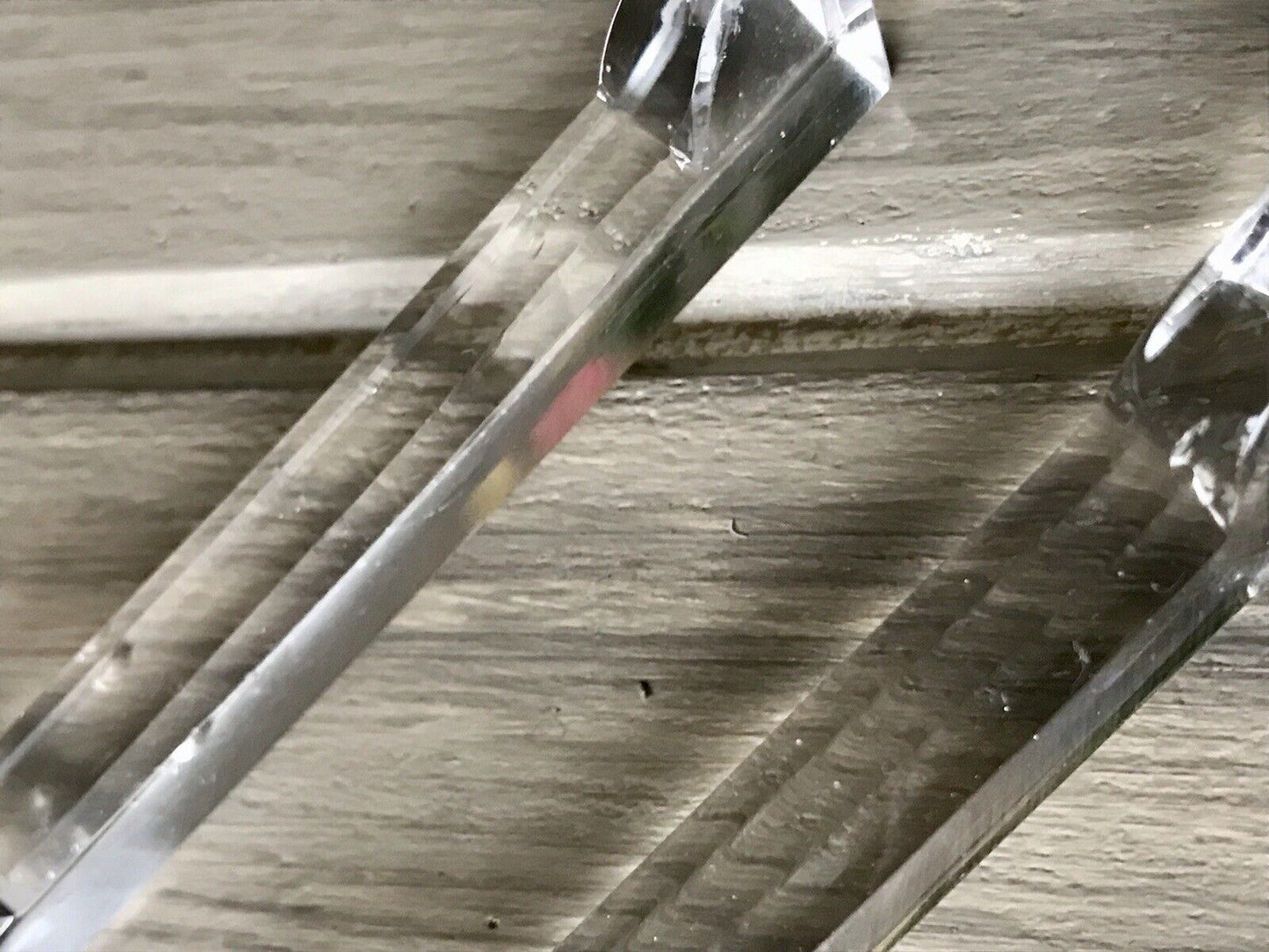 Alt Antik 8+1 französische Art Déco Messerbänkchen Kristallglas Glas