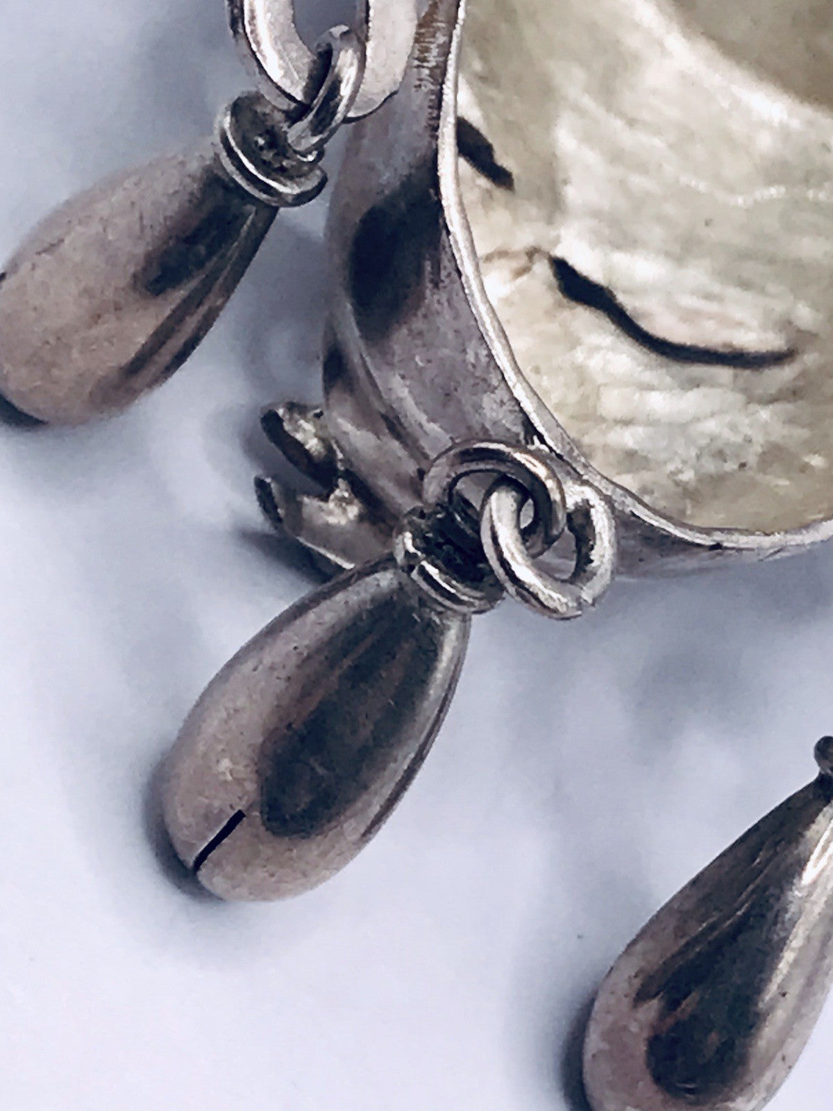 Vintage Azteken Kopf Ethno Maya 2in1 Anhänger Kettenanhänger Brosche 925 Silber