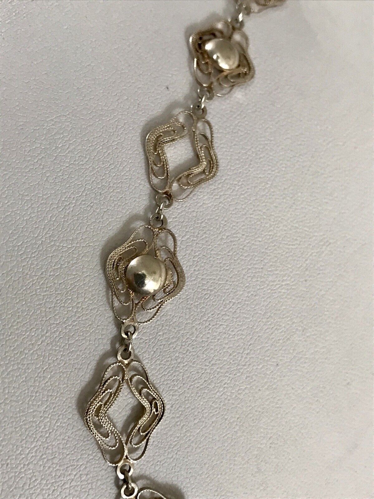 Alt Vintage Edel 835 Silber Collier Halskette