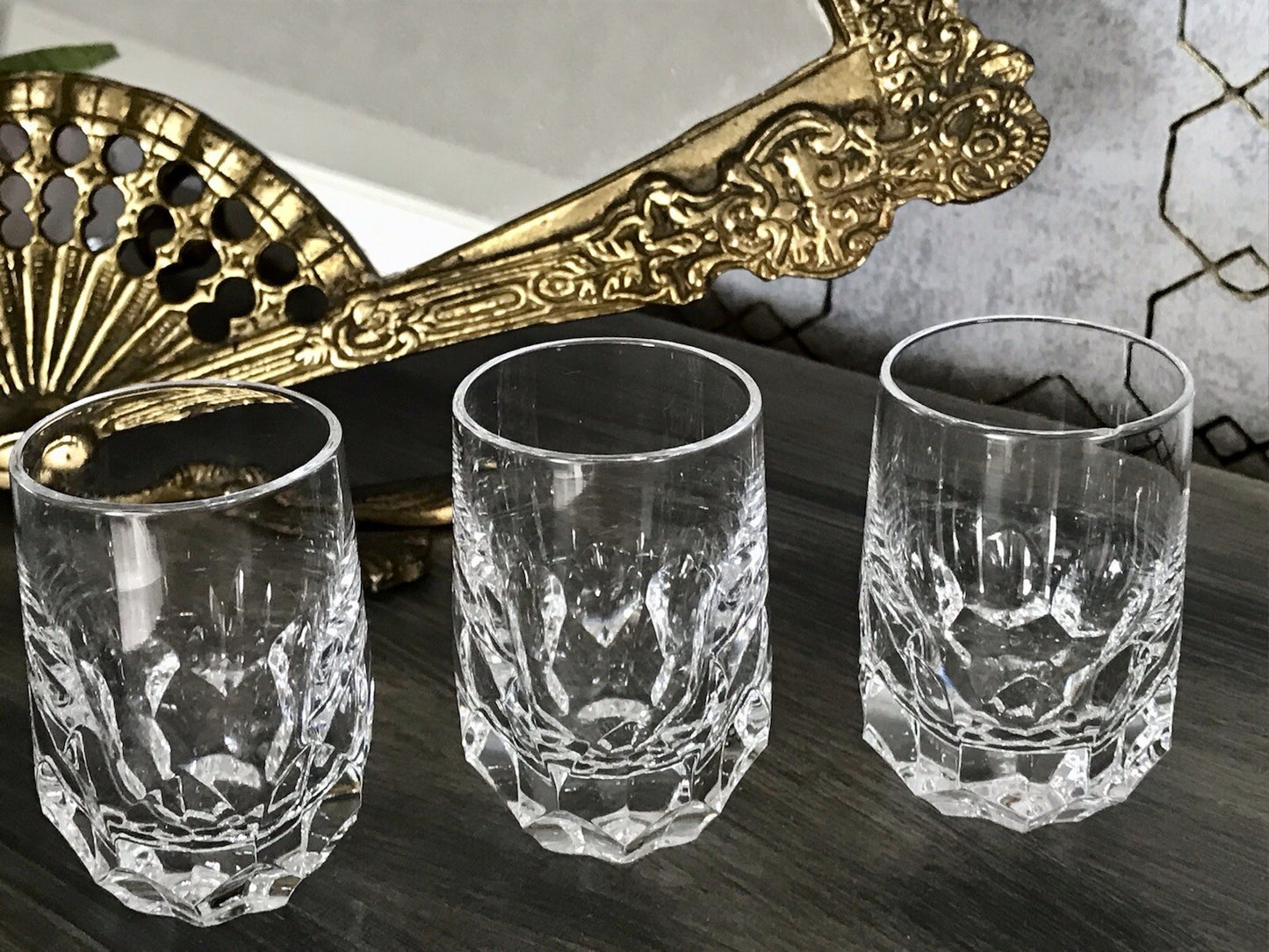 Vintage Edel 3x Schnapsgläser Gläser Kristallglas Peill & Putzler Bleikristall