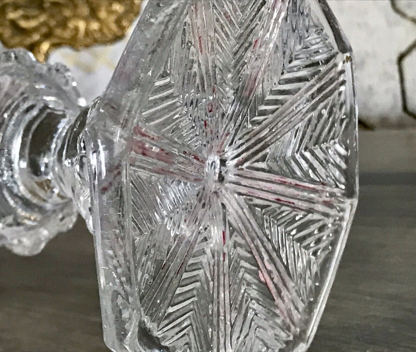 Antik Fußbecher Kelch Becher Weinglas Pokalglas Kristallglas? ~1830