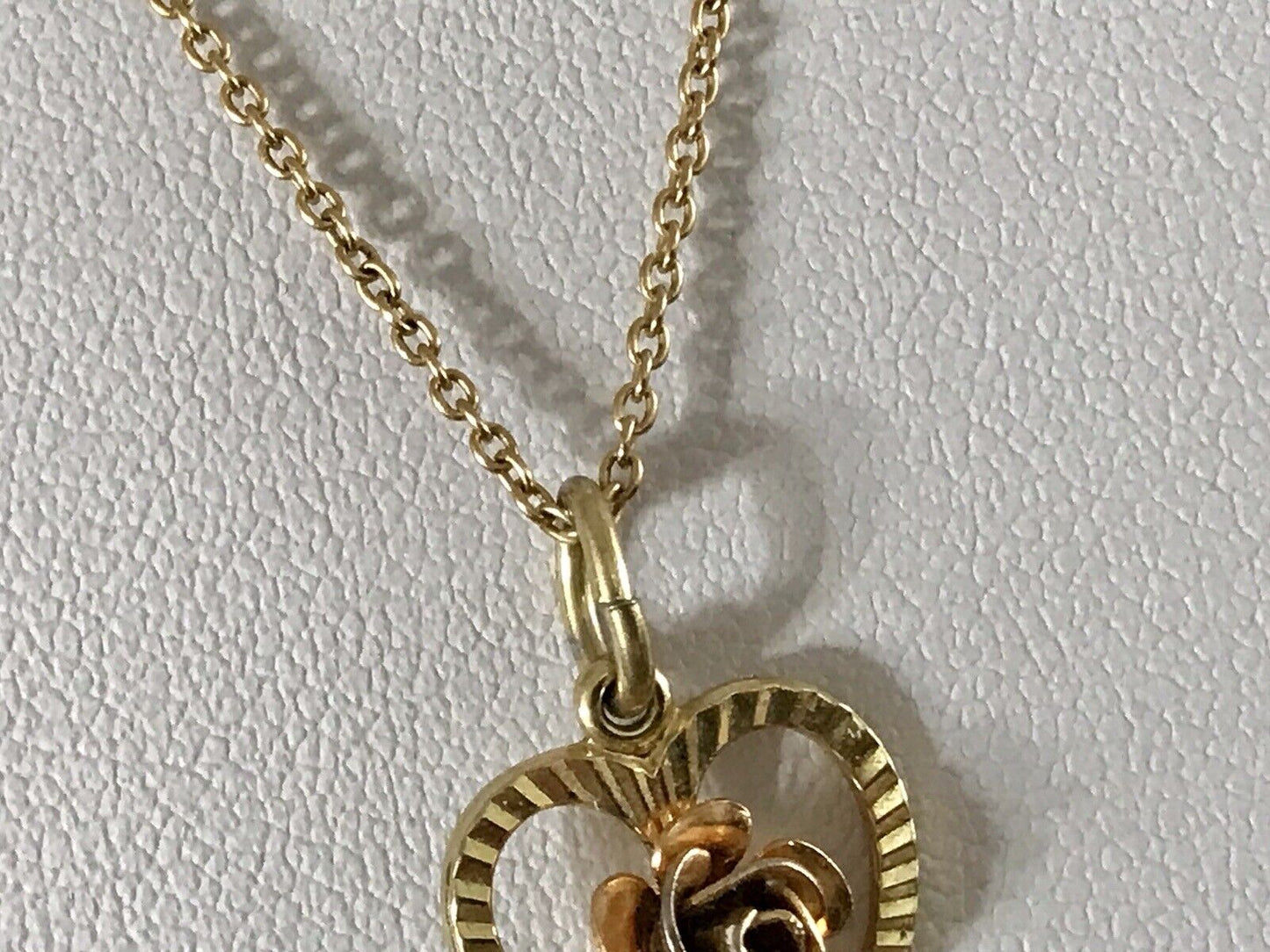 vergoldete 925 Silber Halskette mit vergoldetem Herz Rose Anhänger gold Farbe