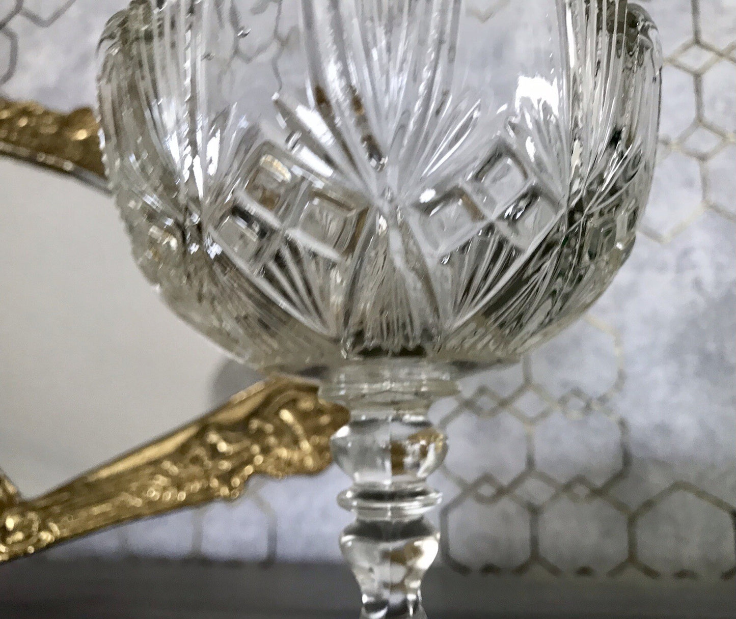 Antik Jugendstil Art Déco Pressglas Glas Fußschale Schale Zuckerschale