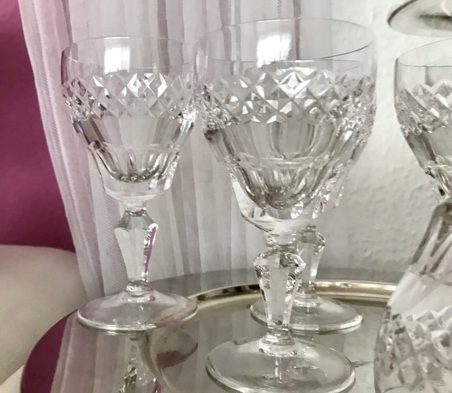 Vintage SEHR EDEL 6x Weingläser Gläser Kristallglas So schön!