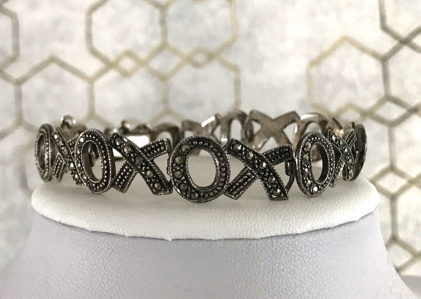 Vintage faszinierendes Armband XO Markasite Silber WOW