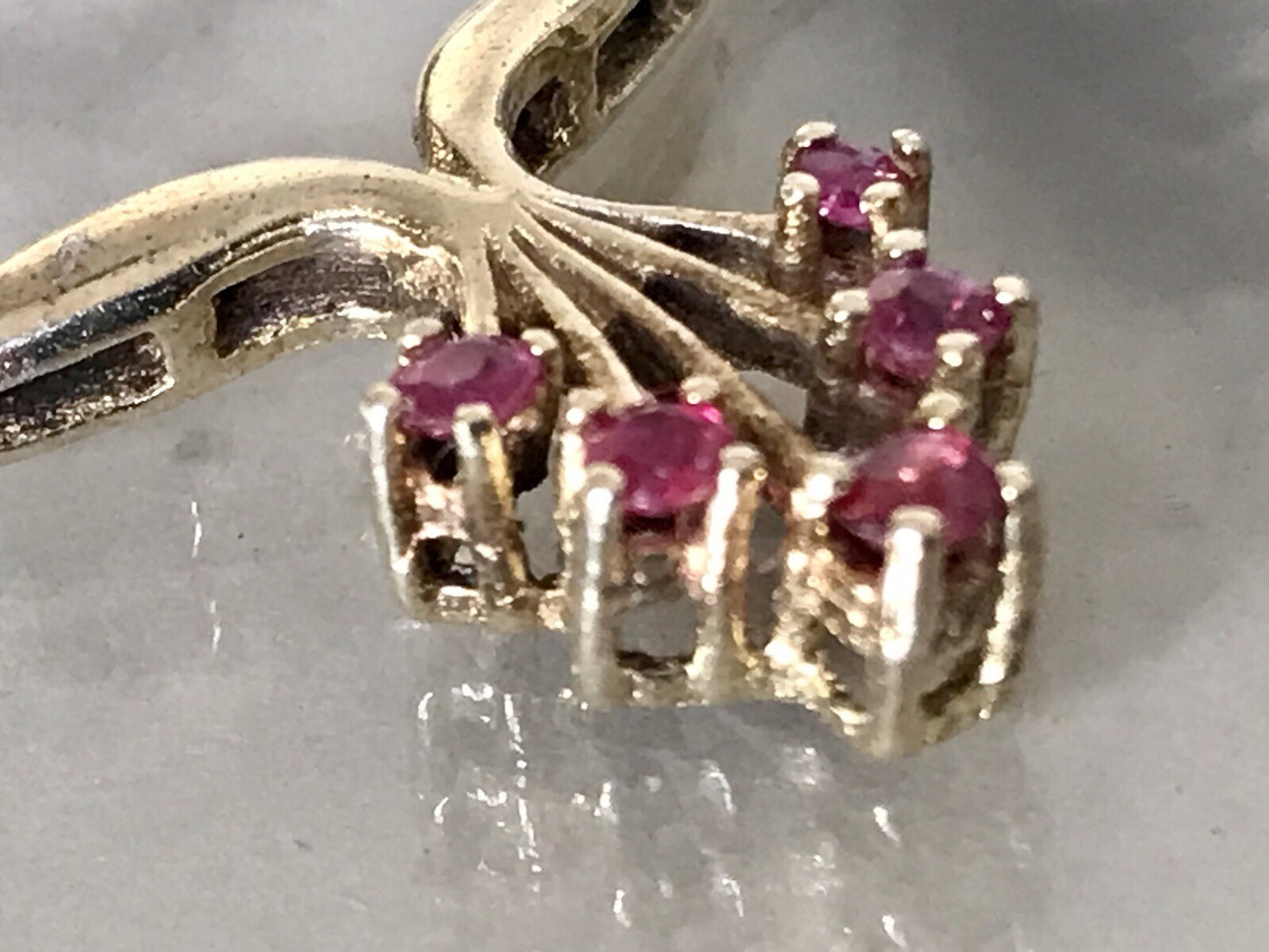 Antik Edel Jugendstil 925 Silber vergoldet Collier Halskette Rubine SCHÖN