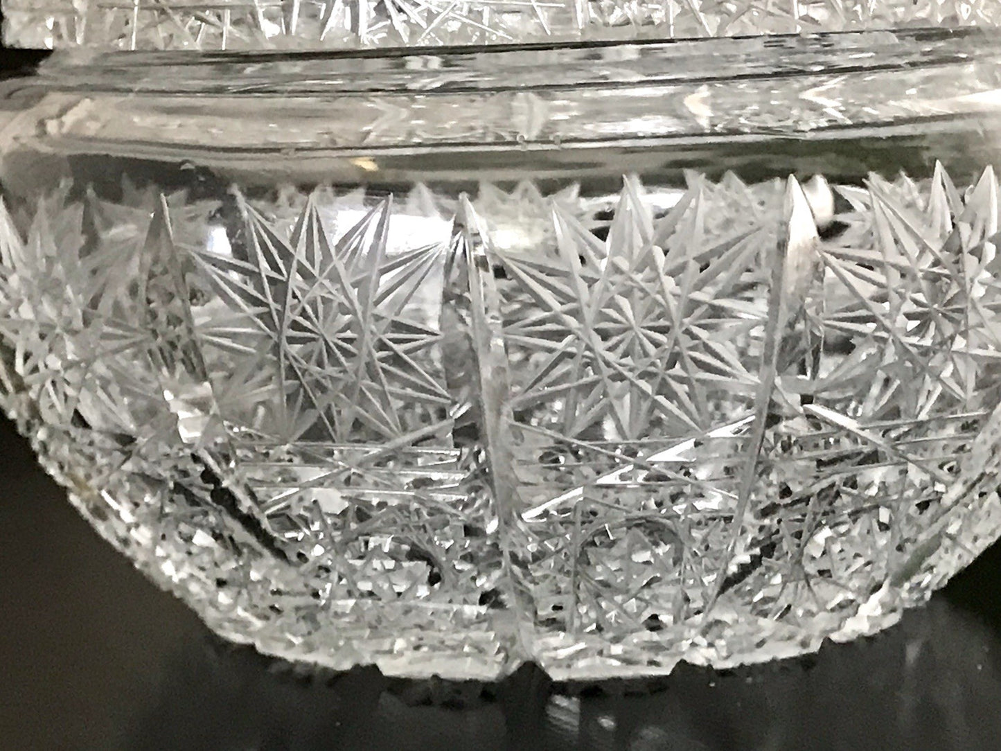 Vintage EDEL Glasdose Schale m. Deckel Bonboniere Kristallglas Schliff