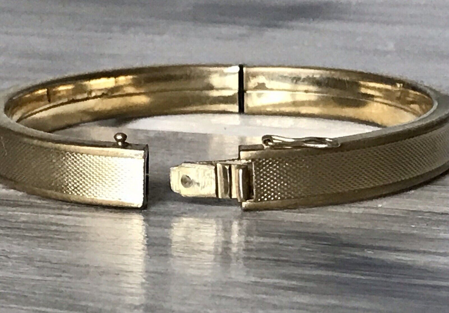 Antik Vintage SP Armband Armreif Klapp- Armspange Amerik. Doublè vergoldet gold