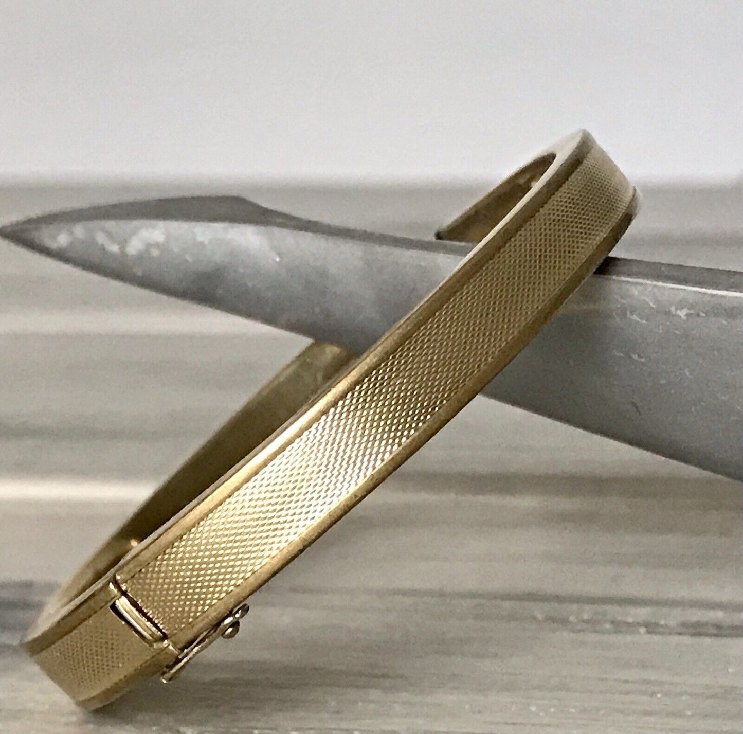 Antik Vintage SP Armband Armreif Klapp- Armspange Amerik. Doublè vergoldet gold