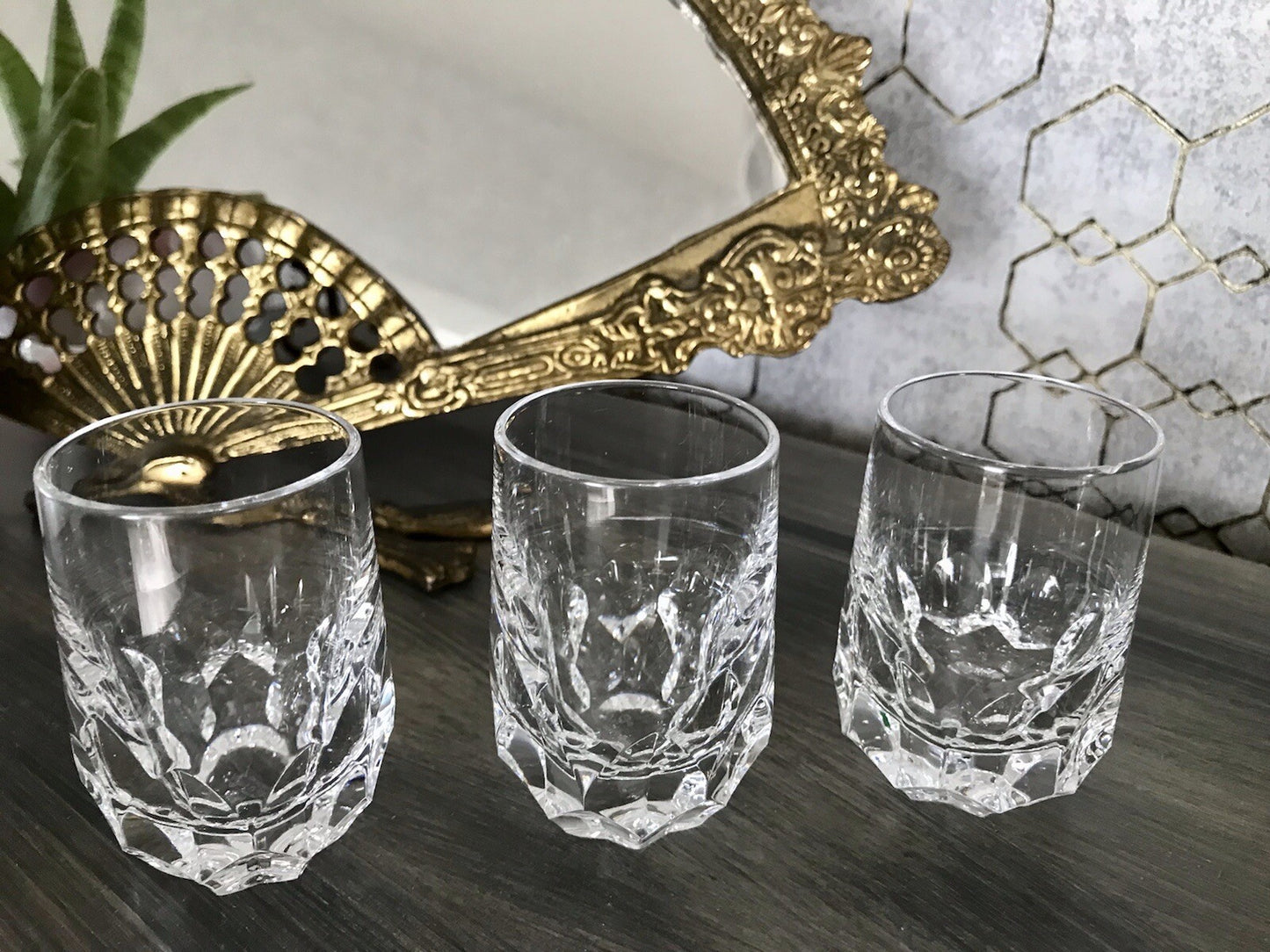 Vintage Edel 3x Schnapsgläser Gläser Kristallglas Peill & Putzler Bleikristall