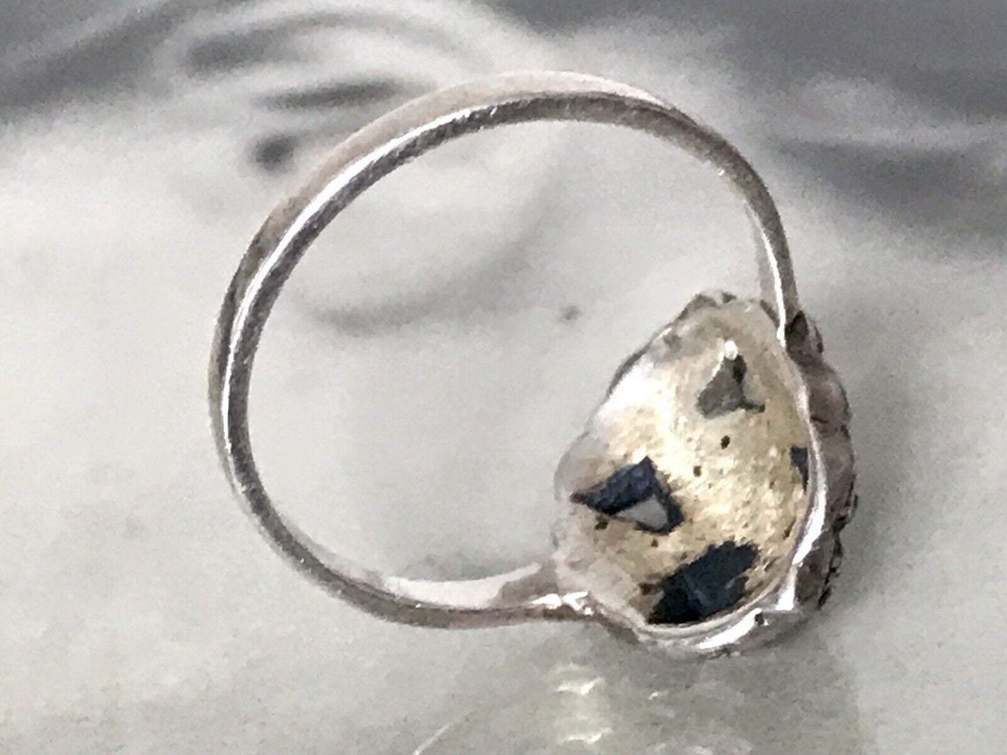 Antik Art Déco Edel Markasite DAMEN RING Silber 925 Gr.52 53 Schiffchen 1,68