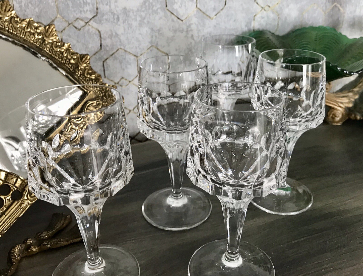 Vintage Edel 5x Südweingläser Gläser Kristallglas Peill & Putzler Bleikristall