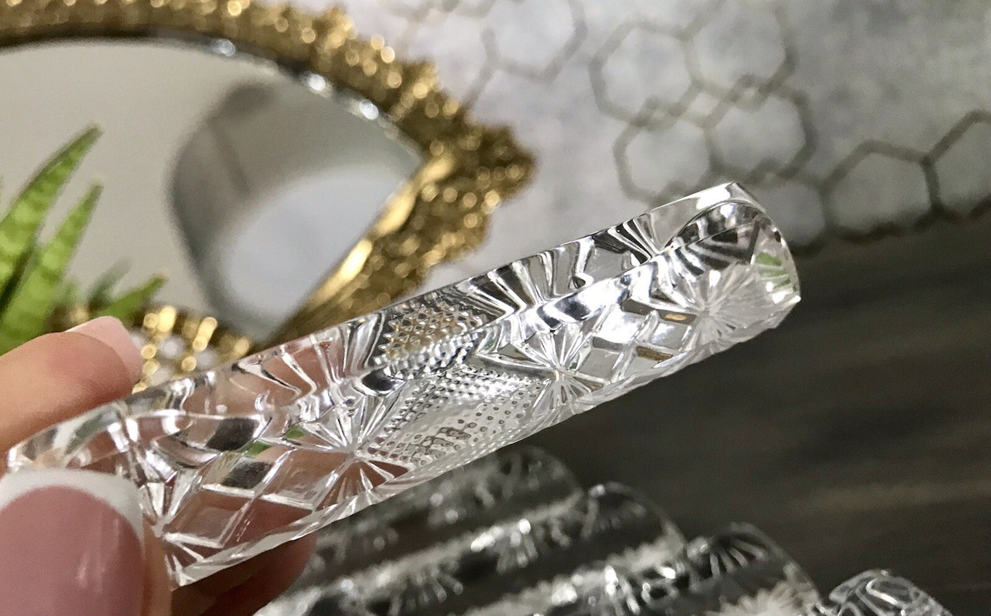 Alt antik? 6 Art Déco Messerbänkchen Kristallglas Glas EDEL Schliff
